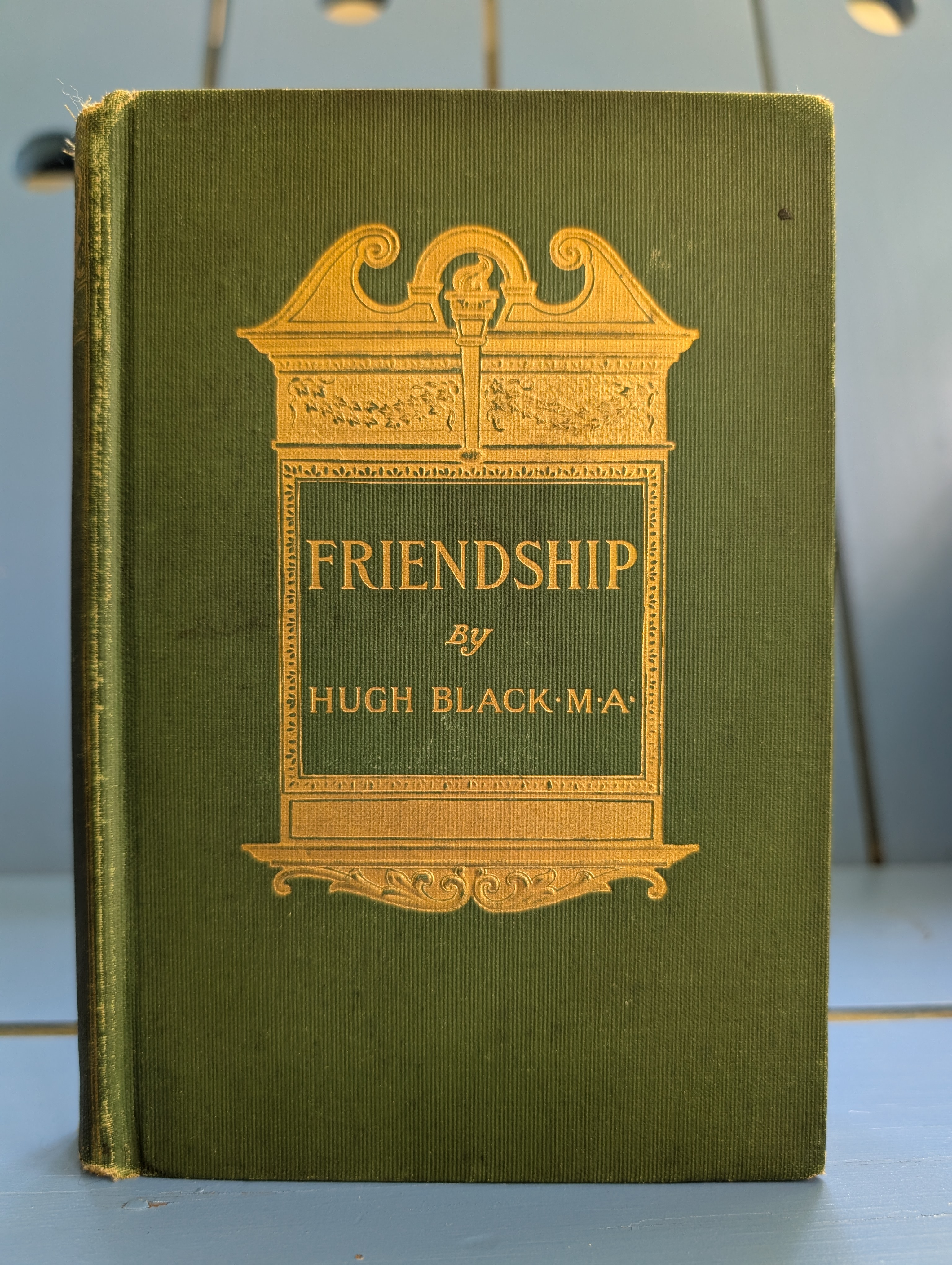 Cover of Friendship by Hugh Black embossed in gold.